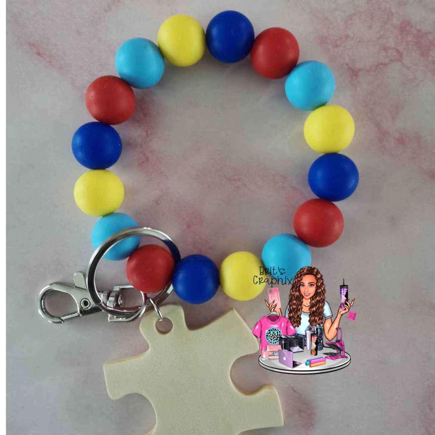 Autism silicone wristlet