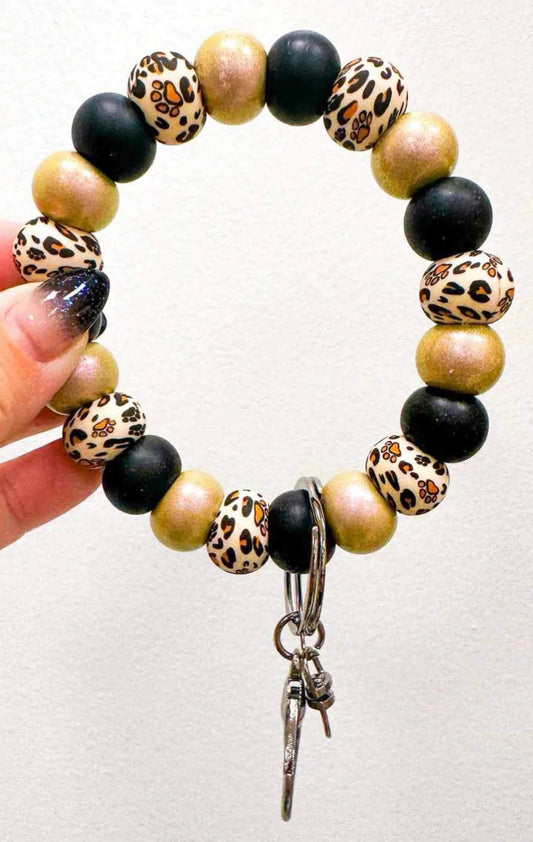 Leopard Paw Print Wristlet