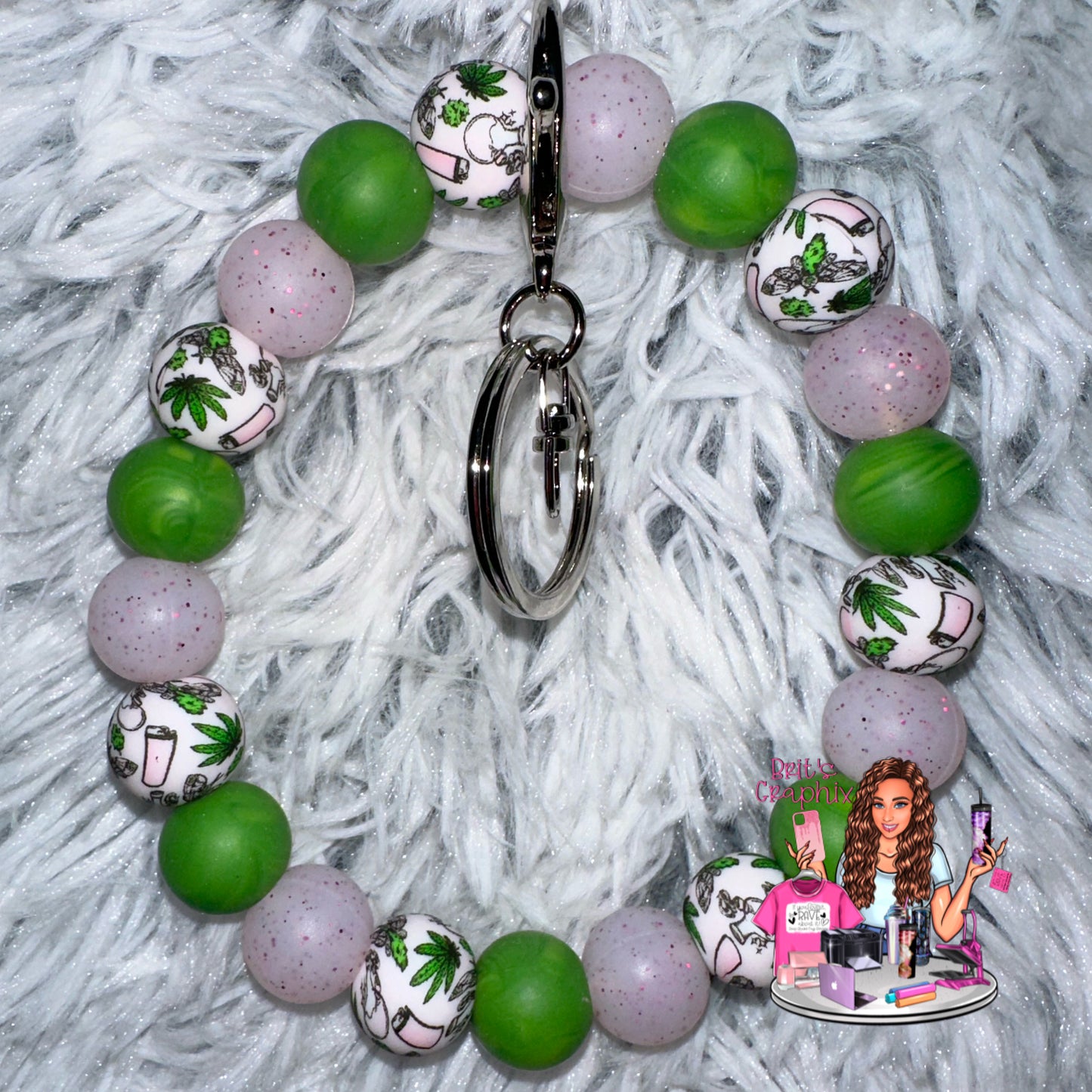 Green Leaf Wristlet with or without extension
