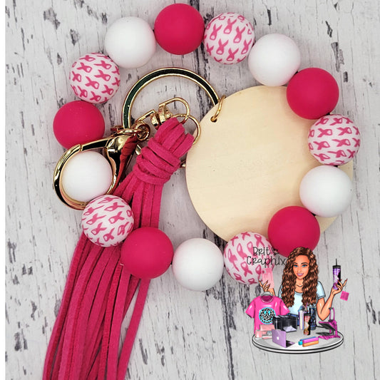 Breast Cancer silicone wristlet