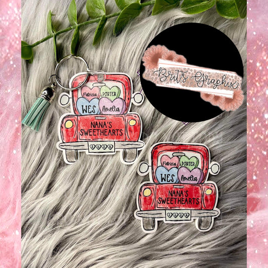 Valentines Truck Keychains