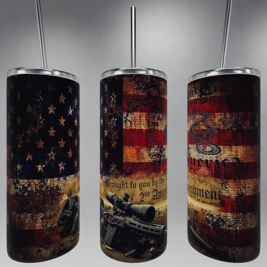 American Flag Tumbler